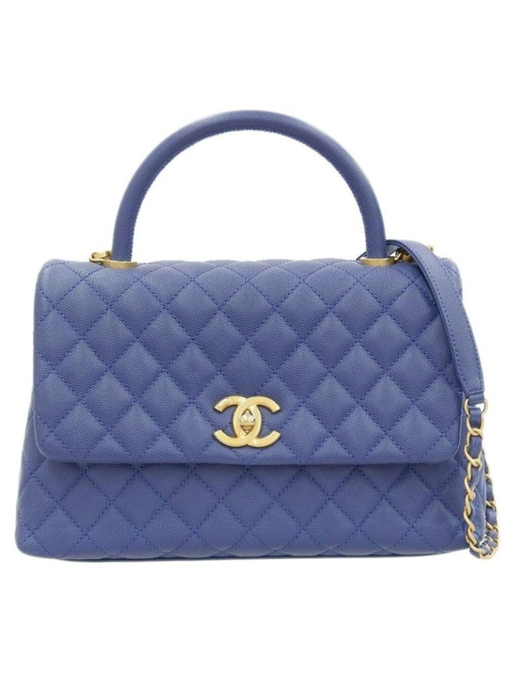 Chanel Quilted Coco Handle Flap Bag S Shoulder